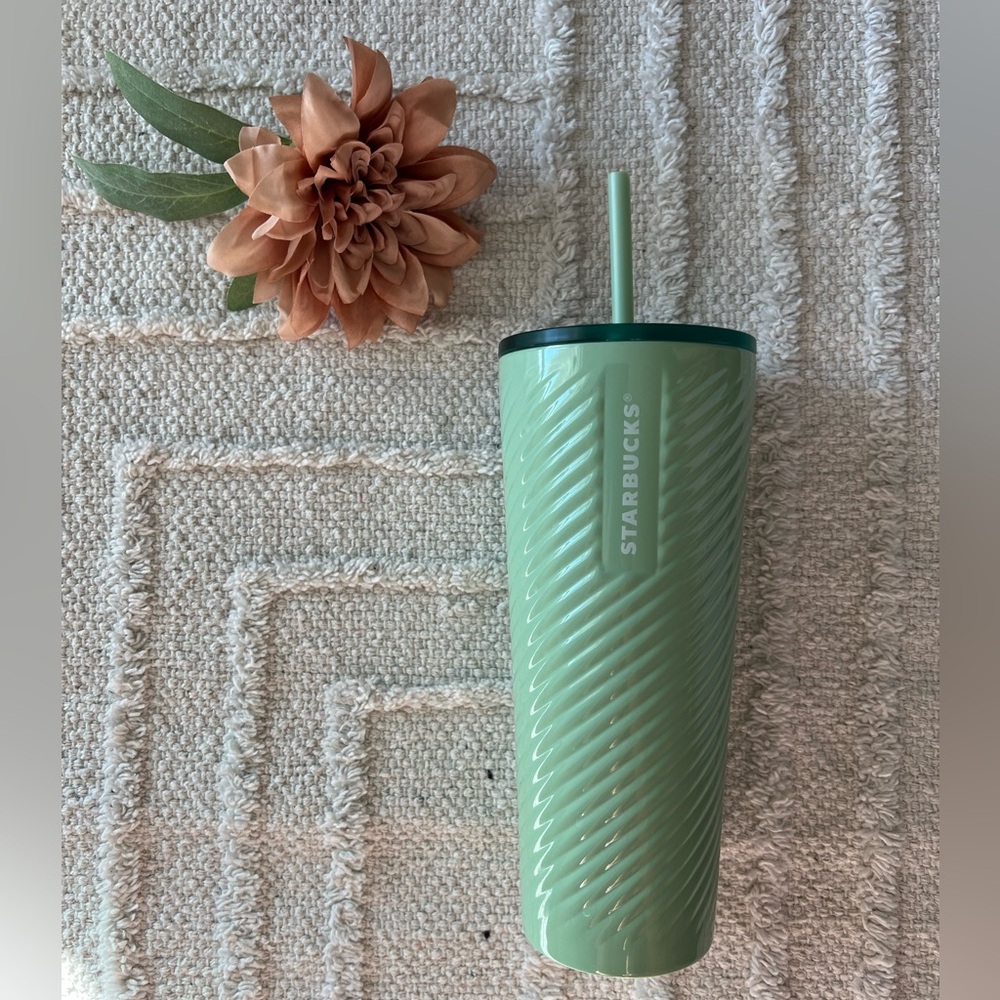 24OZ STARBUCKS CUP Sage Spiral Mint Green Tumbler